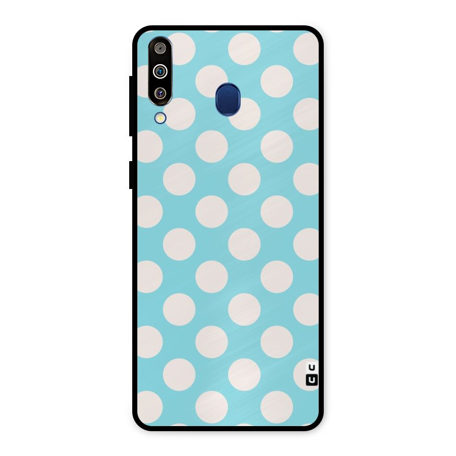Pastel White Polka Dots Metal Back Case for Galaxy M30