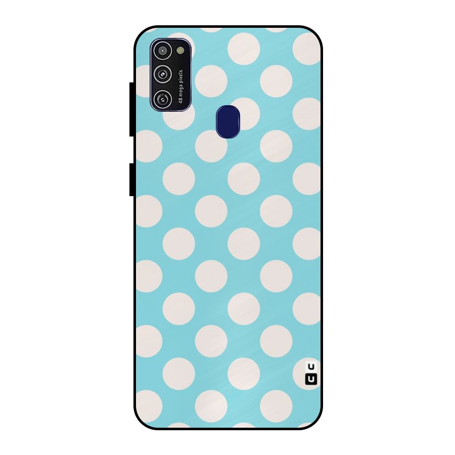 Pastel White Polka Dots Metal Back Case for Galaxy M30s