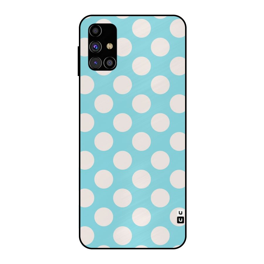 Pastel White Polka Dots Metal Back Case for Galaxy M31s