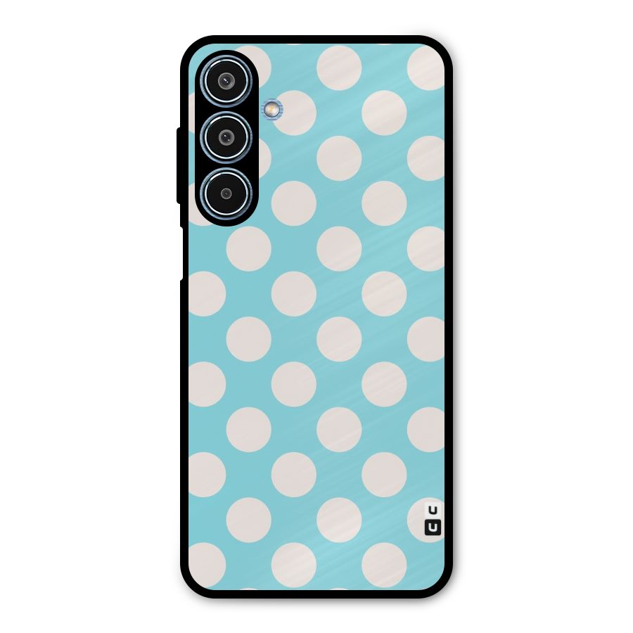 Pastel White Polka Dots Metal Back Case for Galaxy M35