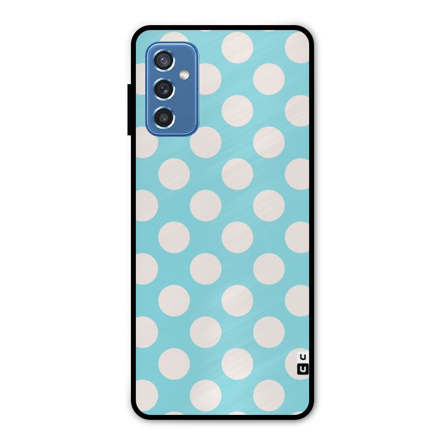 Pastel White Polka Dots Metal Back Case for Galaxy M52 5G