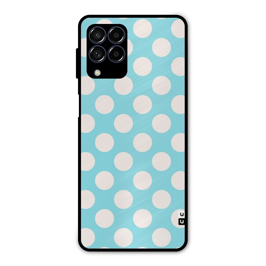 Pastel White Polka Dots Metal Back Case for Galaxy M53 5G