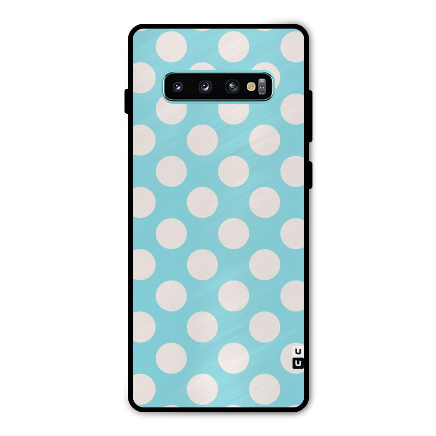 Pastel White Polka Dots Metal Back Case for Galaxy S10 Plus