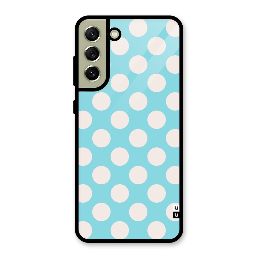Pastel White Polka Dots Metal Back Case for Galaxy S21 FE 5G (2023)