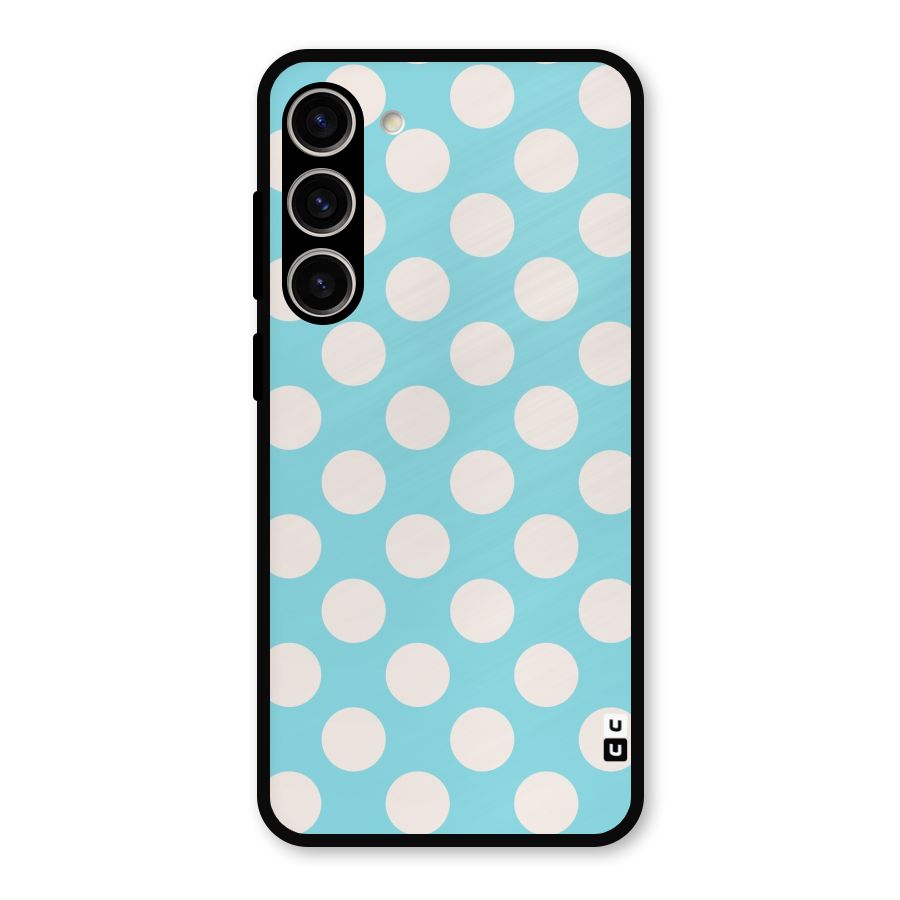 Pastel White Polka Dots Metal Back Case for Galaxy S23 Plus