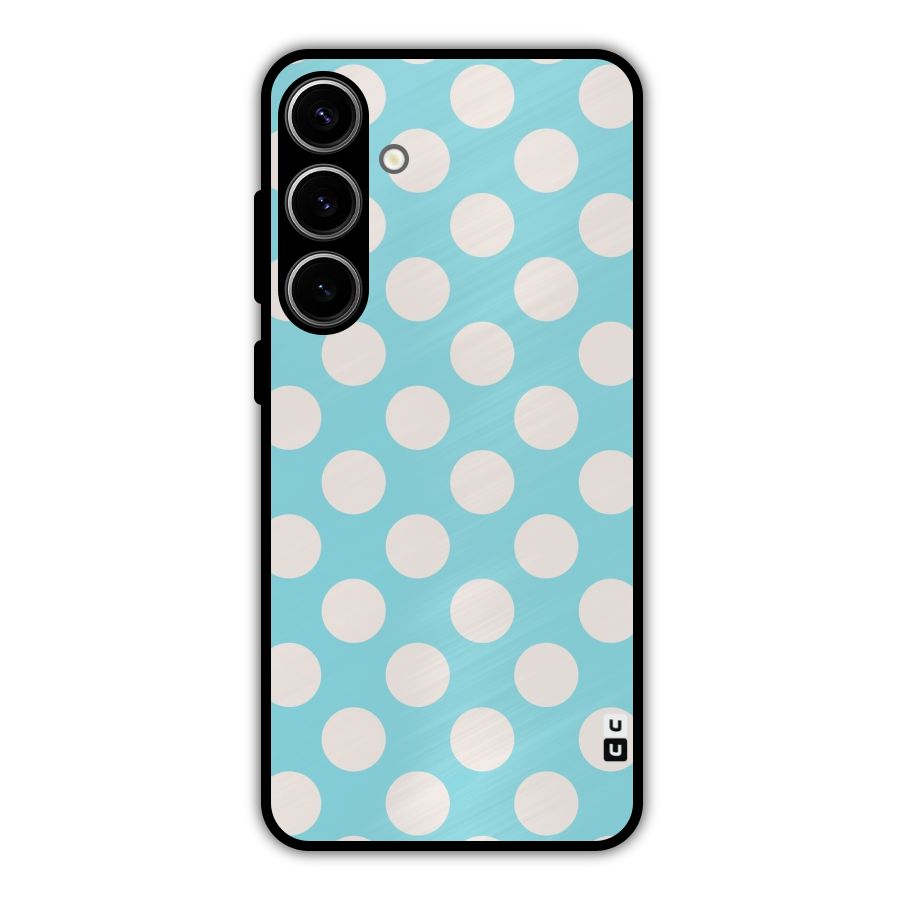 Pastel White Polka Dots Metal Back Case for Galaxy S24 Plus