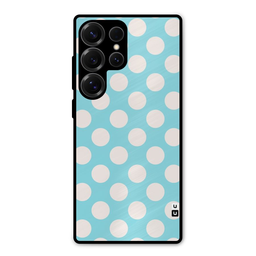 Pastel White Polka Dots Metal Back Case for Galaxy S25 Ultra