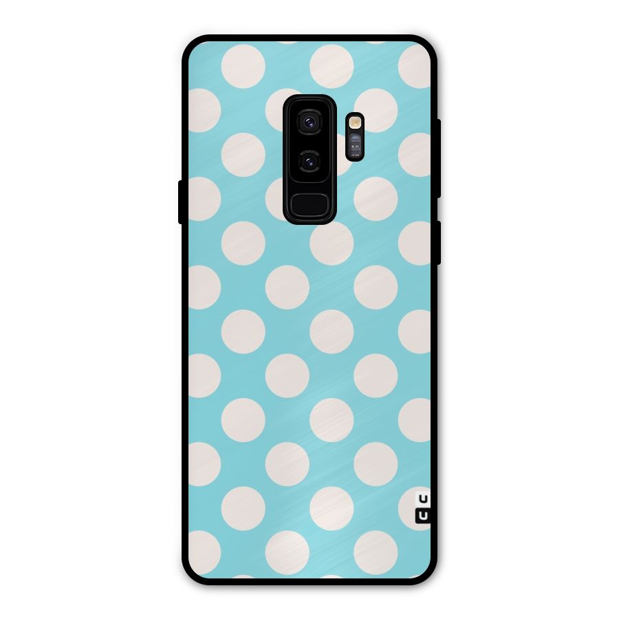 Pastel White Polka Dots Metal Back Case for Galaxy S9 Plus