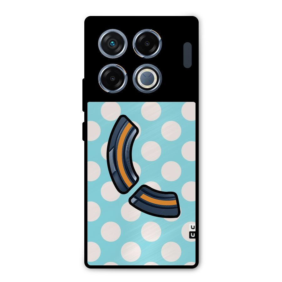 Pastel White Polka Dots Metal Back Case for Infinix GT 20 Pro