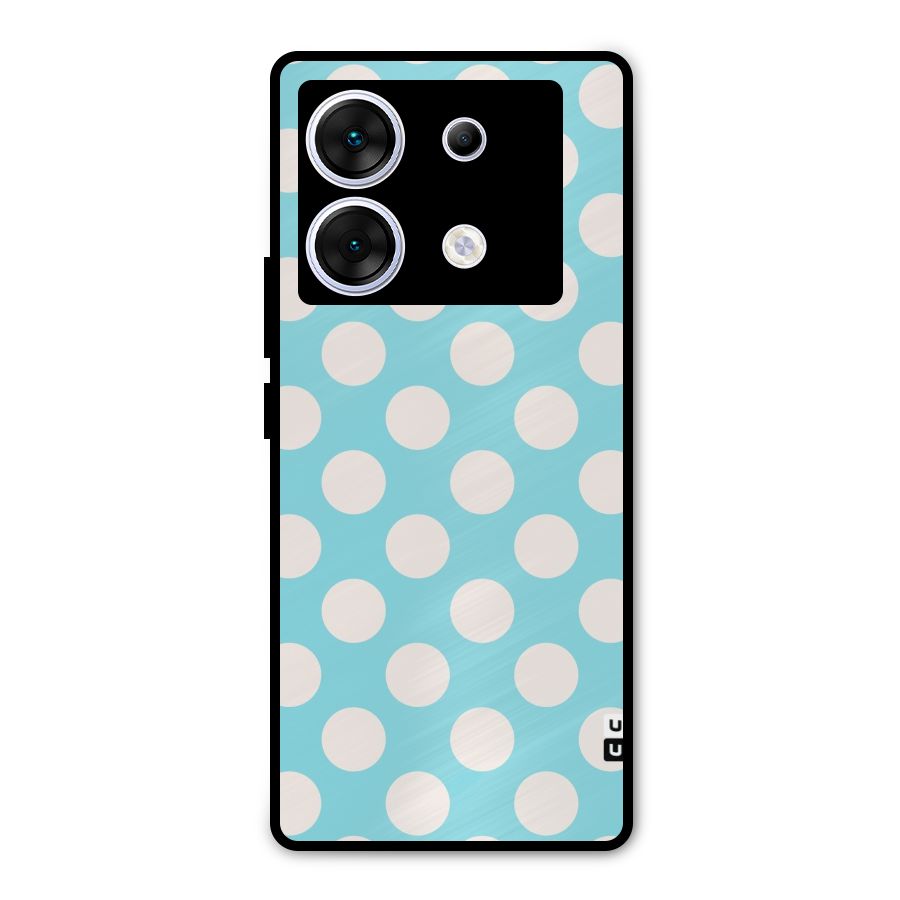 Pastel White Polka Dots Metal Back Case for Infinix Zero 30 5G