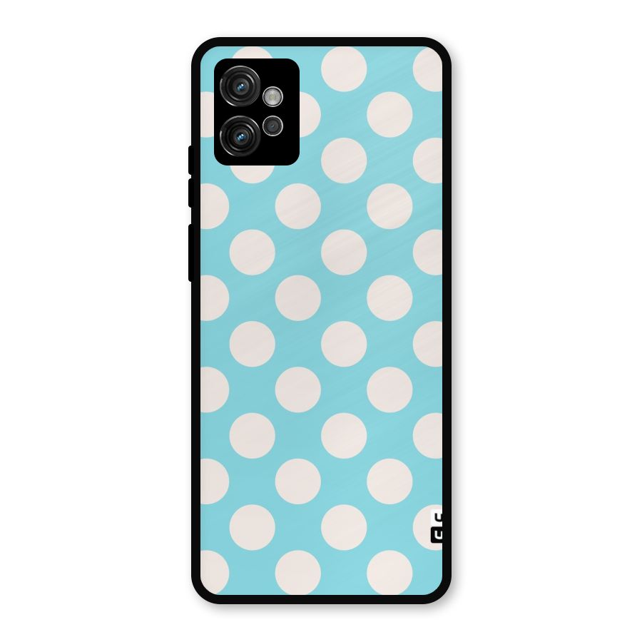 Pastel White Polka Dots Metal Back Case for Moto G32