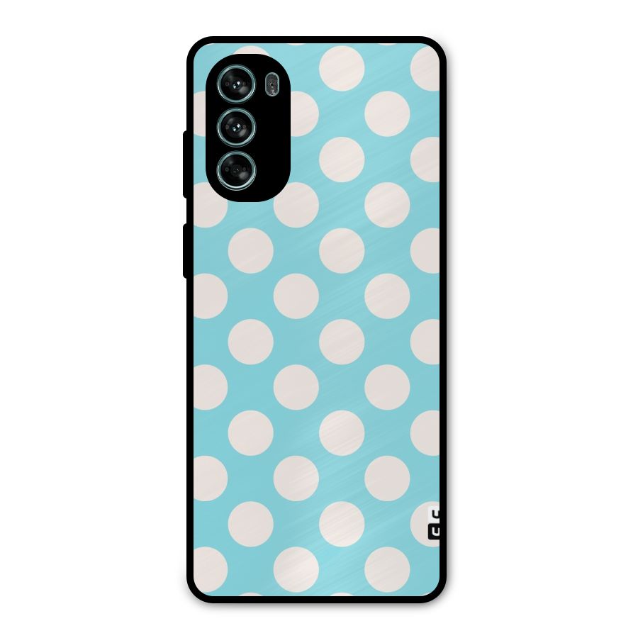 Pastel White Polka Dots Metal Back Case for Moto G62