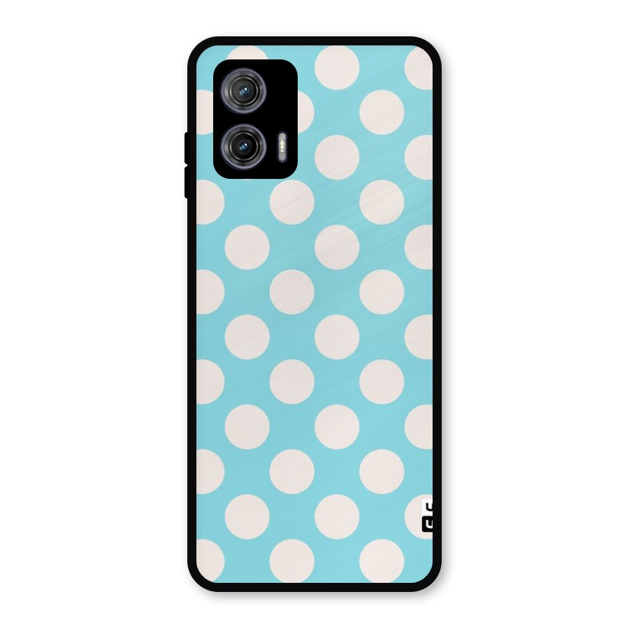 Pastel White Polka Dots Metal Back Case for Moto G73