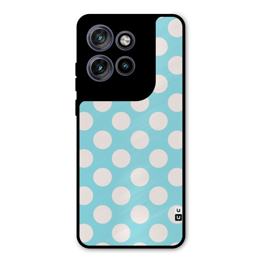 Pastel White Polka Dots Metal Back Case for Motorola Edge 50 Neo