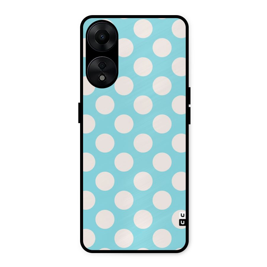 Pastel White Polka Dots Metal Back Case for Oppo A78 5G