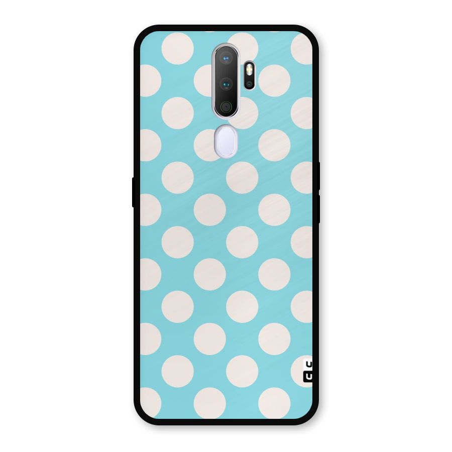 Pastel White Polka Dots Metal Back Case for Oppo A9 (2020)