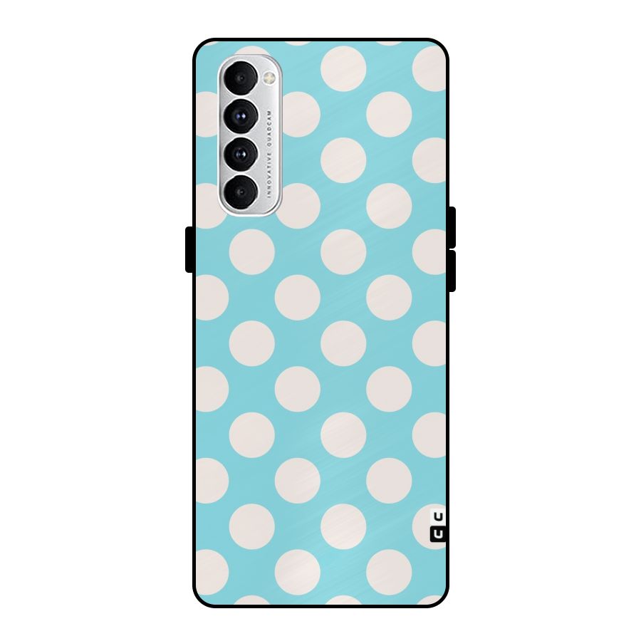 Pastel White Polka Dots Metal Back Case for Oppo Reno4 Pro
