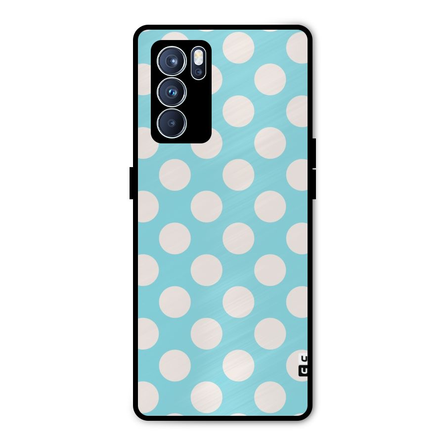 Pastel White Polka Dots Metal Back Case for Oppo Reno6 Pro 5G