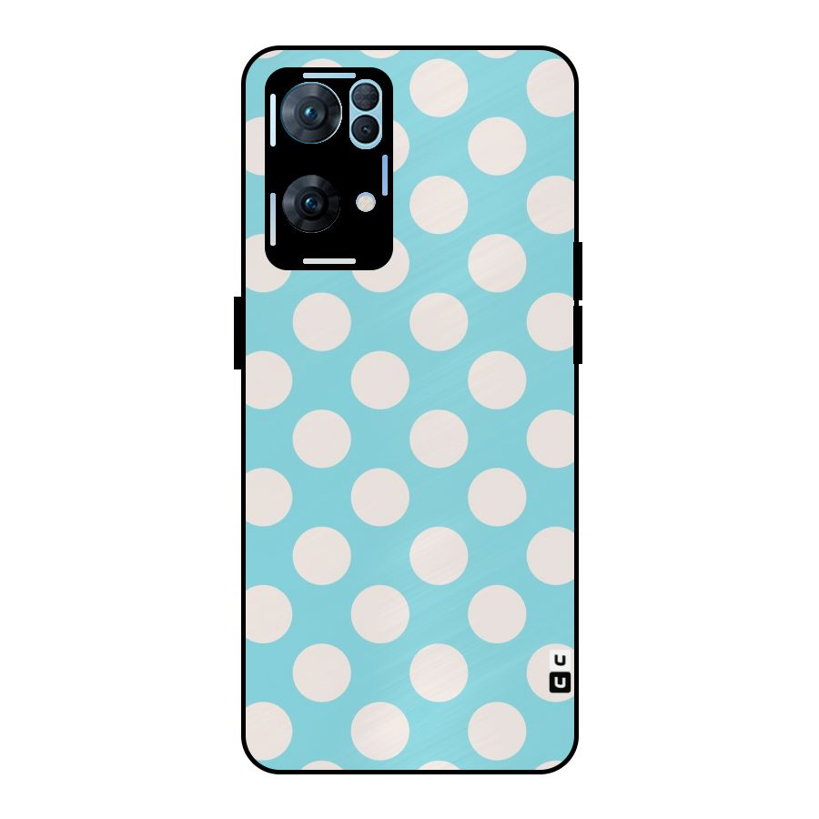 Pastel White Polka Dots Metal Back Case for Oppo Reno7 Pro 5G
