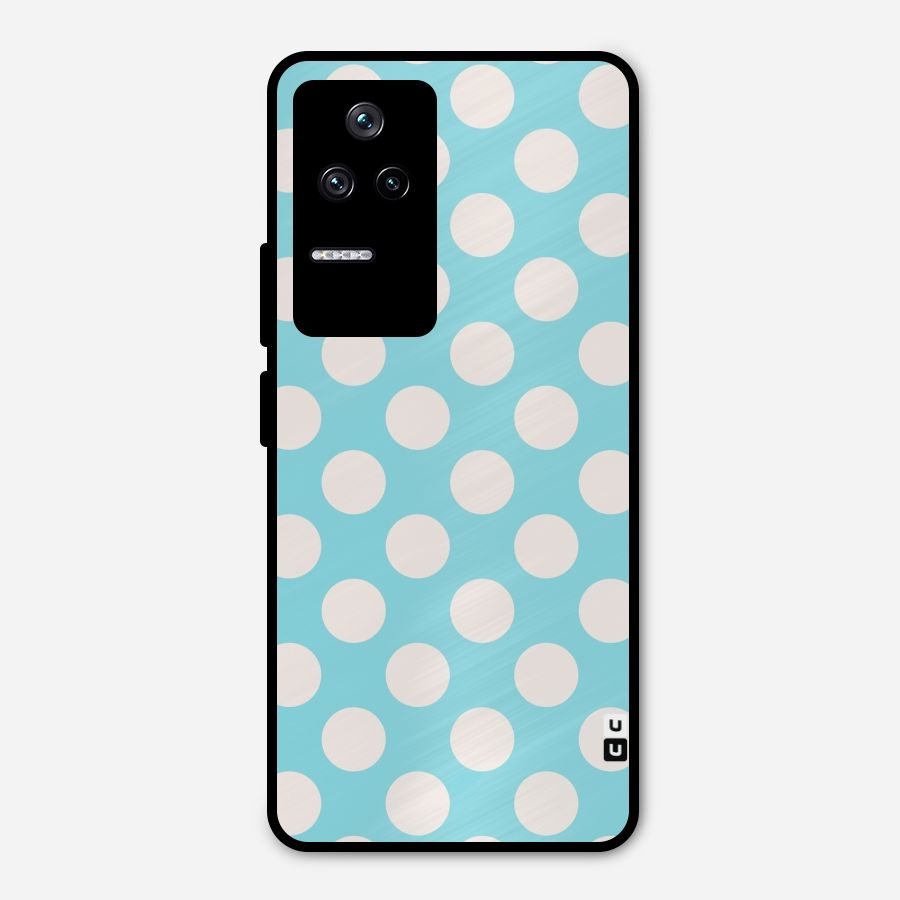 Pastel White Polka Dots Metal Back Case for Poco F4 5G