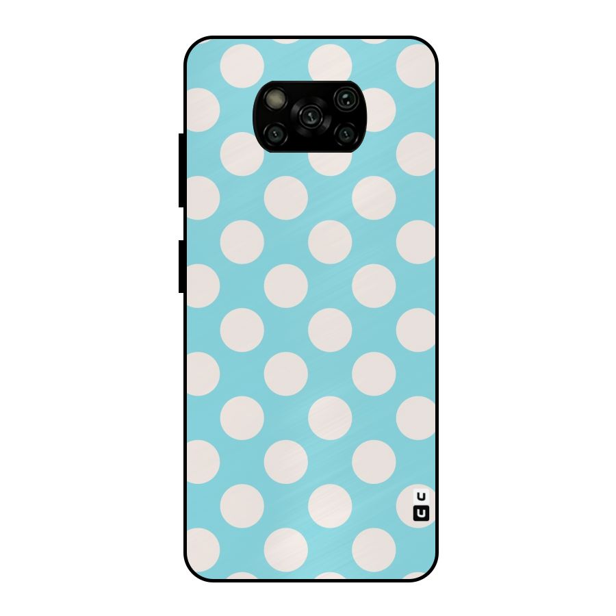 Pastel White Polka Dots Metal Back Case for Poco X3