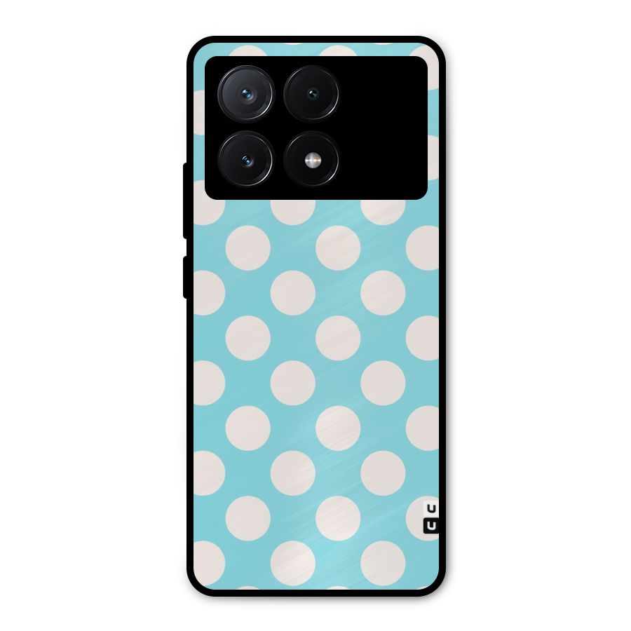 Pastel White Polka Dots Metal Back Case for Poco X6 Pro