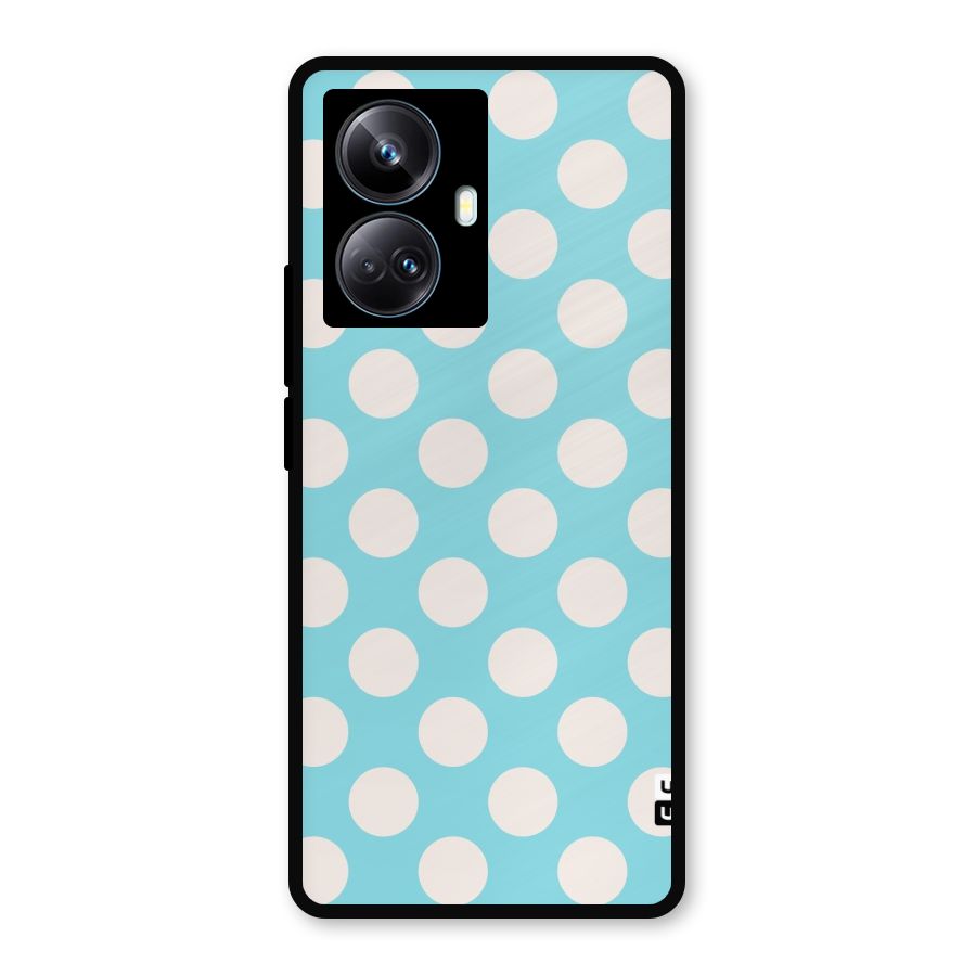 Pastel White Polka Dots Metal Back Case for Realme 10 Pro Plus