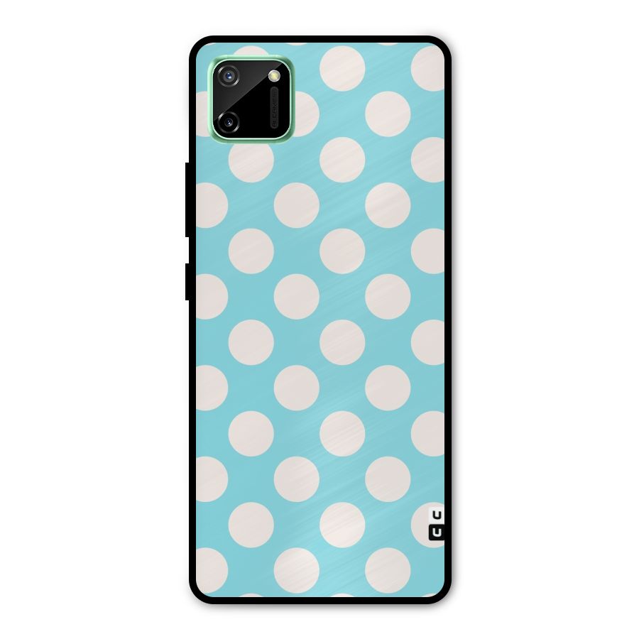 Pastel White Polka Dots Metal Back Case for Realme C11