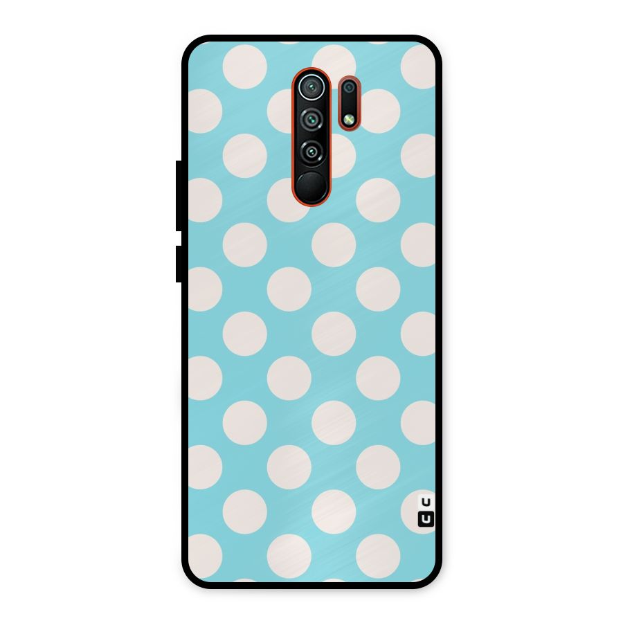 Pastel White Polka Dots Metal Back Case for Redmi 9 Prime