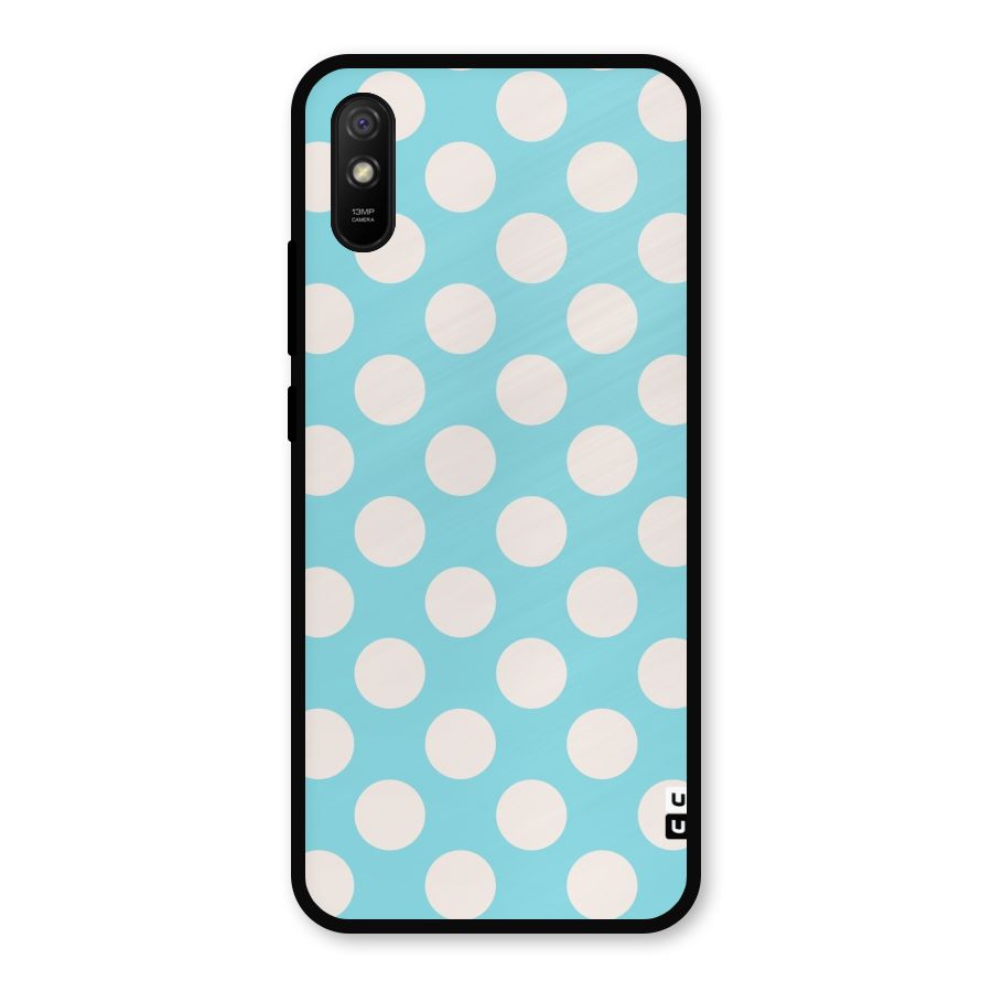 Pastel White Polka Dots Metal Back Case for Redmi 9a