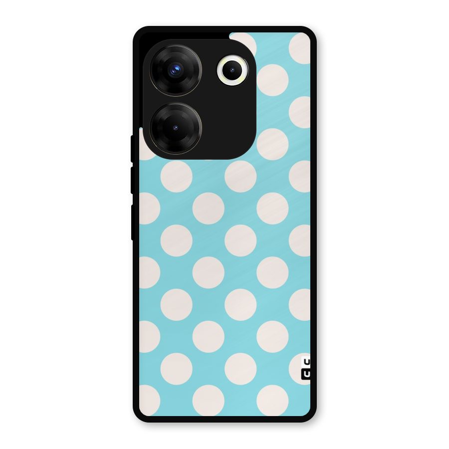Pastel White Polka Dots Metal Back Case for Tecno Camon 20 Pro