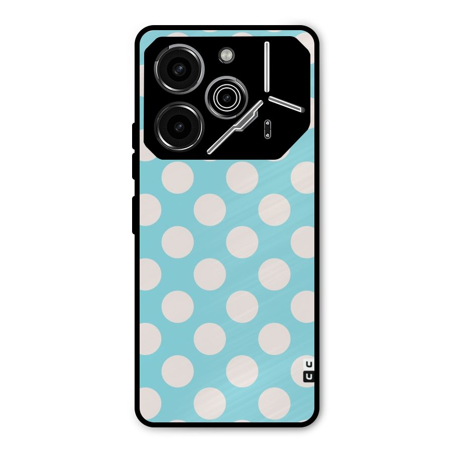 Pastel White Polka Dots Metal Back Case for Tecno Pova 6 Pro