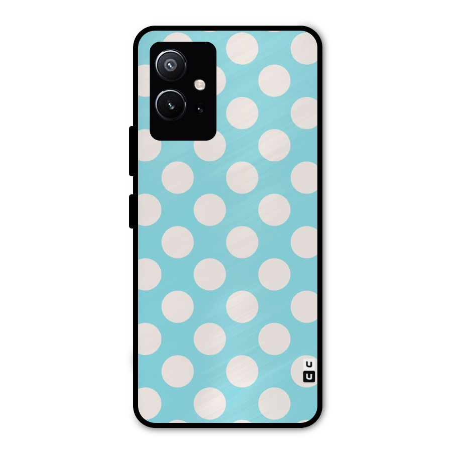 Pastel White Polka Dots Metal Back Case for Vivo T1 5G