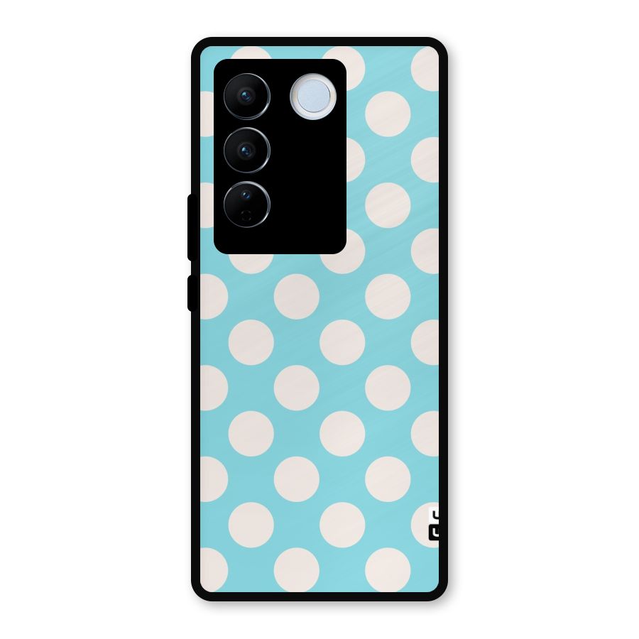 Pastel White Polka Dots Metal Back Case for Vivo V27