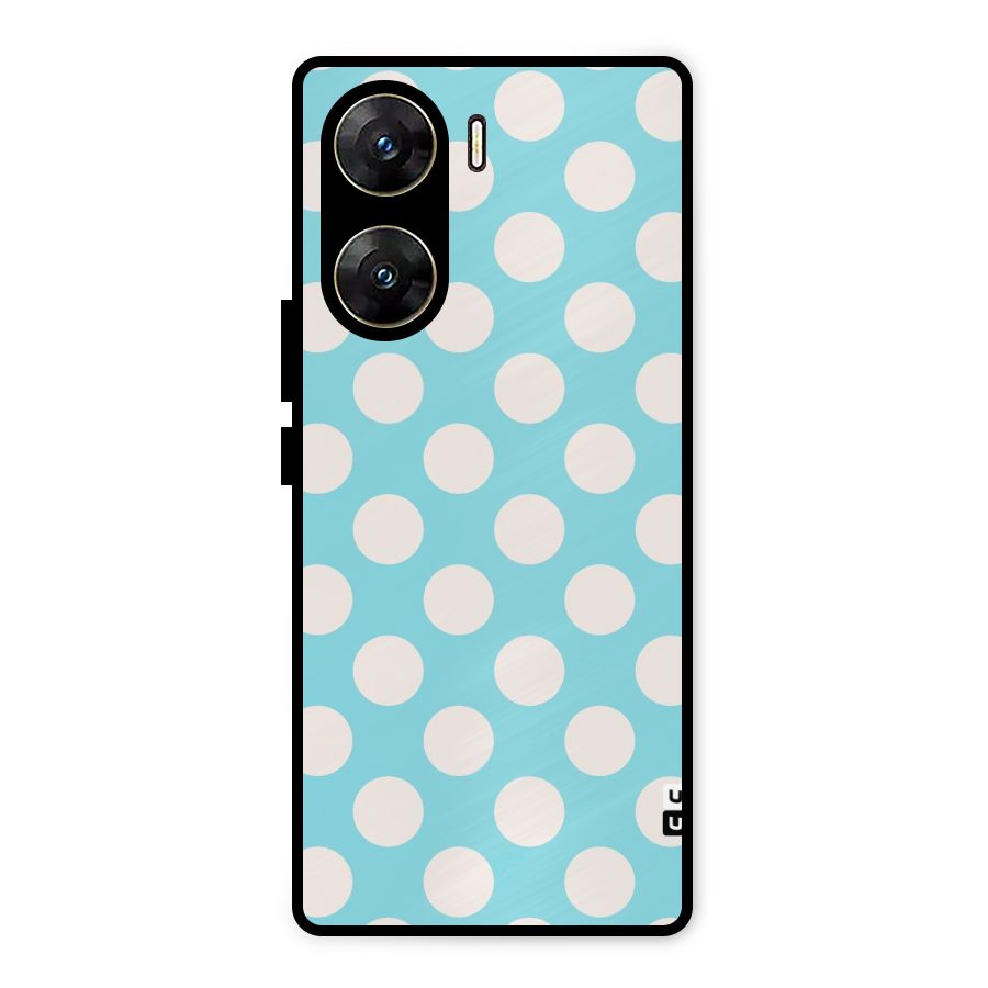 Pastel White Polka Dots Metal Back Case for Vivo V29e