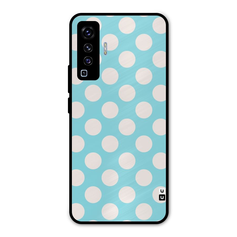 Pastel White Polka Dots Metal Back Case for Vivo X50