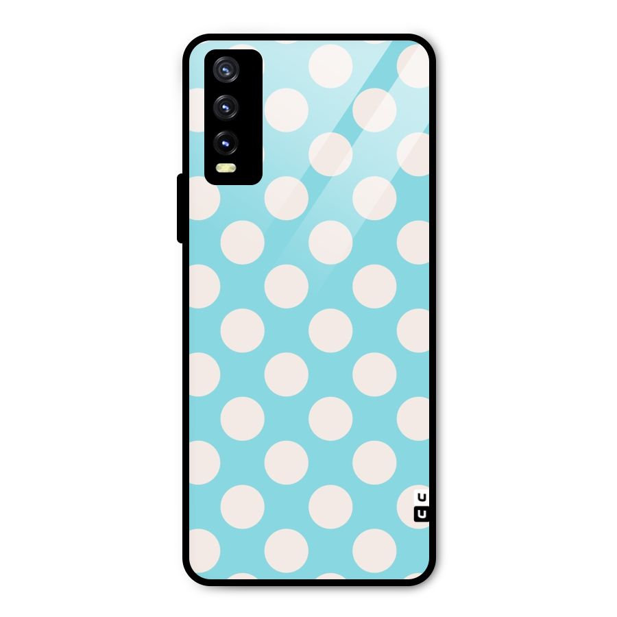 Pastel White Polka Dots Metal Back Case for Vivo Y20g