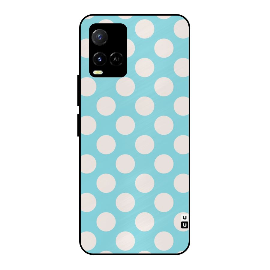 Pastel White Polka Dots Metal Back Case for Vivo Y21A