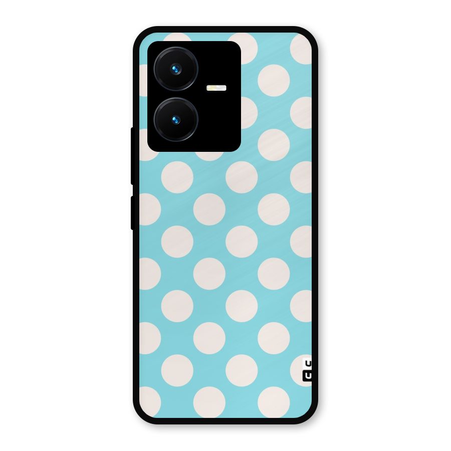 Pastel White Polka Dots Metal Back Case for Vivo Y22