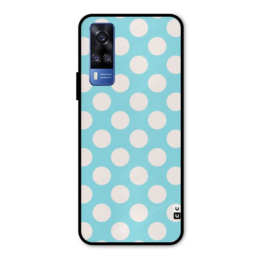 Pastel White Polka Dots Metal Back Case for Vivo Y31