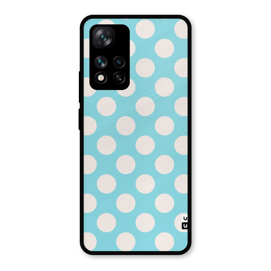 Pastel White Polka Dots Metal Back Case for Xiaomi 11i Hypercharge 5G
