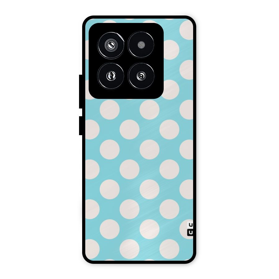 Pastel White Polka Dots Metal Back Case for Xiaomi 14 Pro