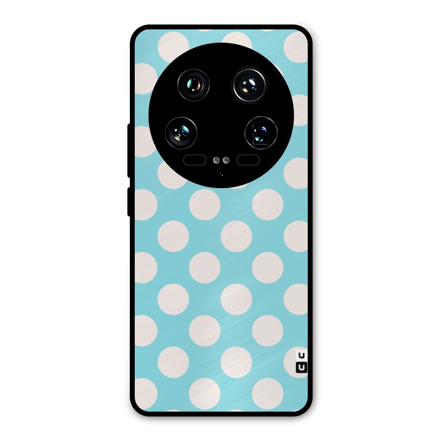Pastel White Polka Dots Metal Back Case for Xiaomi 14 Ultra