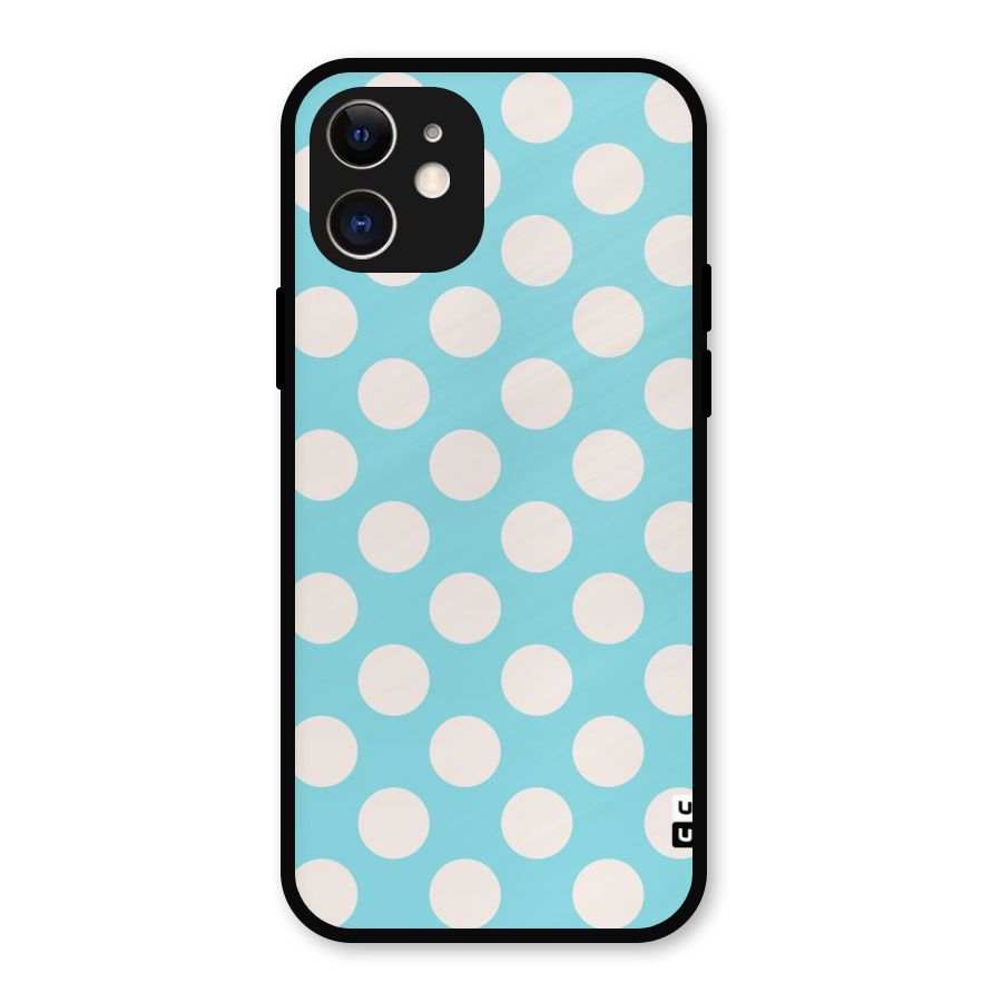 Pastel White Polka Dots Metal Back Case for iPhone 12