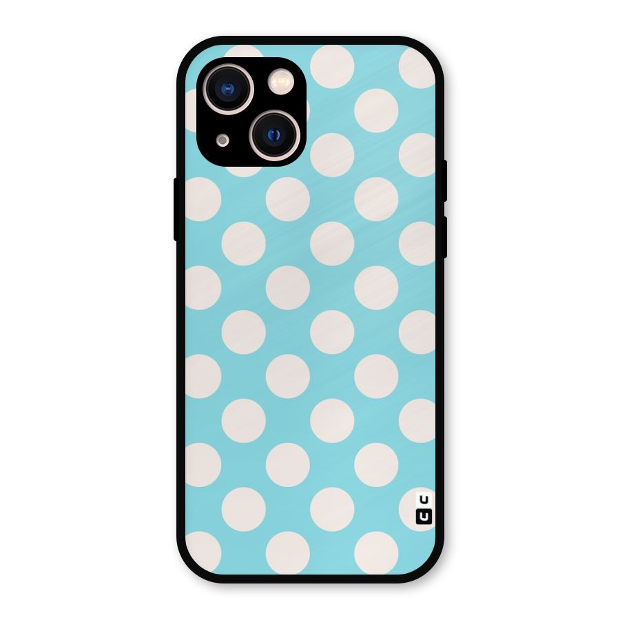 Pastel White Polka Dots Metal Back Case for iPhone 13