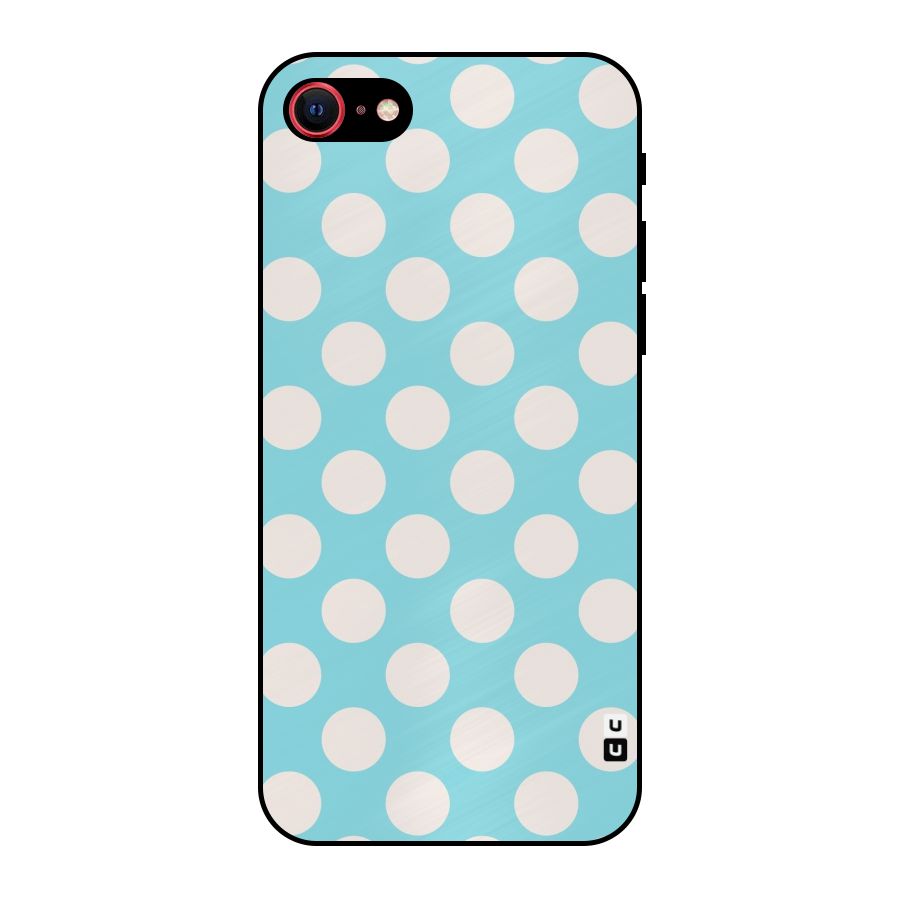 Pastel White Polka Dots Metal Back Case for iPhone 7