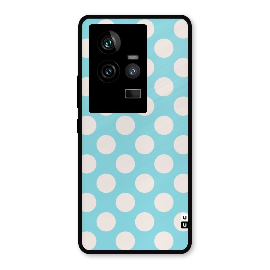 Pastel White Polka Dots Metal Back Case for iQOO 11 5G