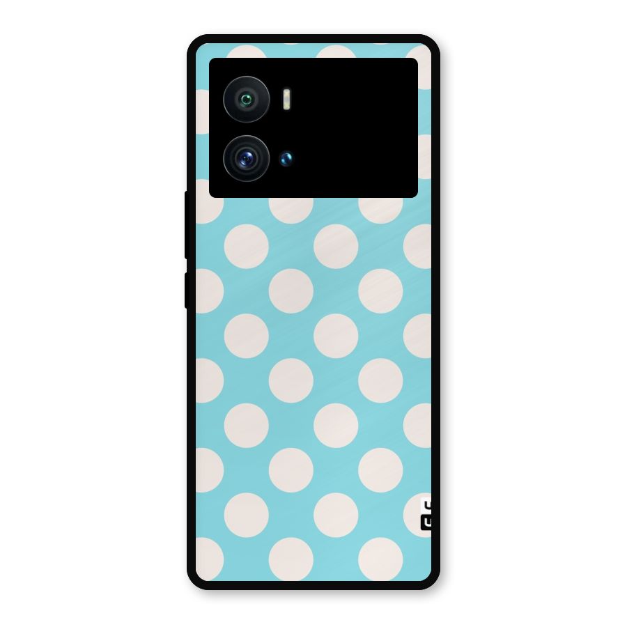 Pastel White Polka Dots Metal Back Case for iQOO 9 Pro