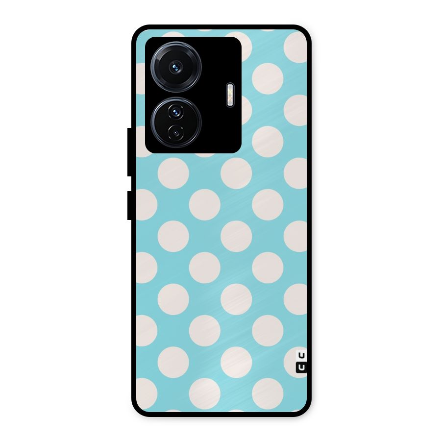 Pastel White Polka Dots Metal Back Case for iQOO Z6