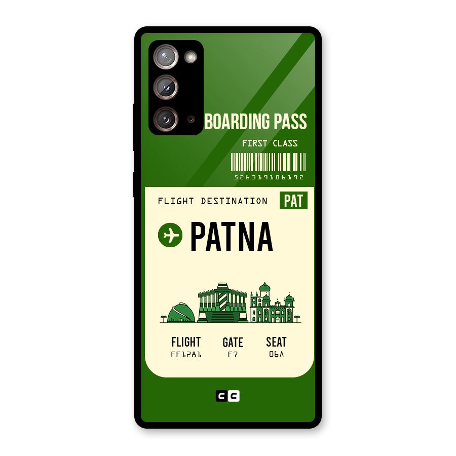 Patna Boarding Pass Glass Back Case for Galaxy Note 20